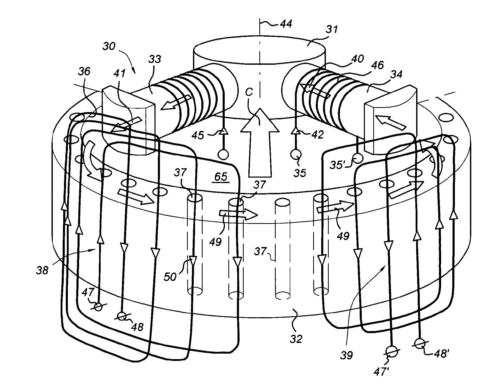 High voltage electro inductive swivel