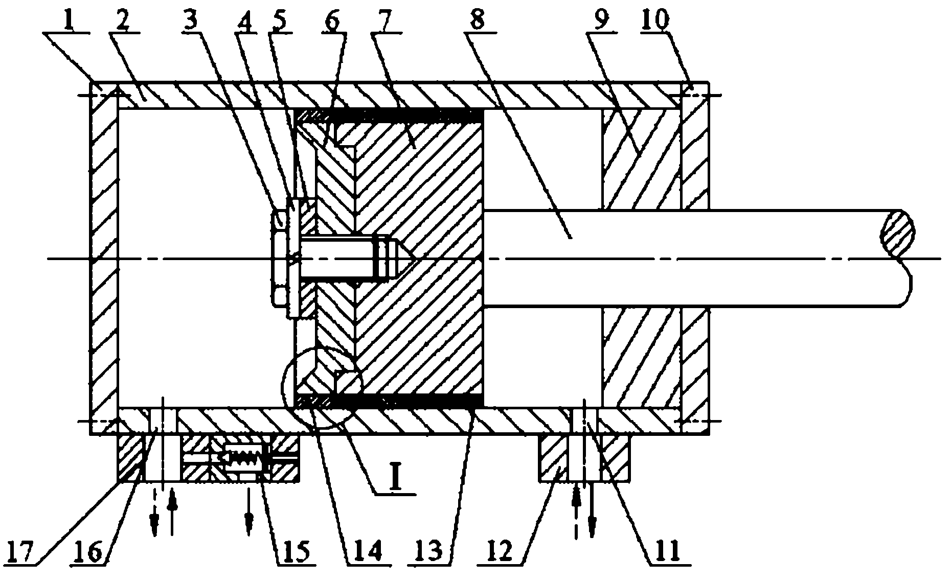 Gap seal hydraulic cylinder based on deformable piston ring