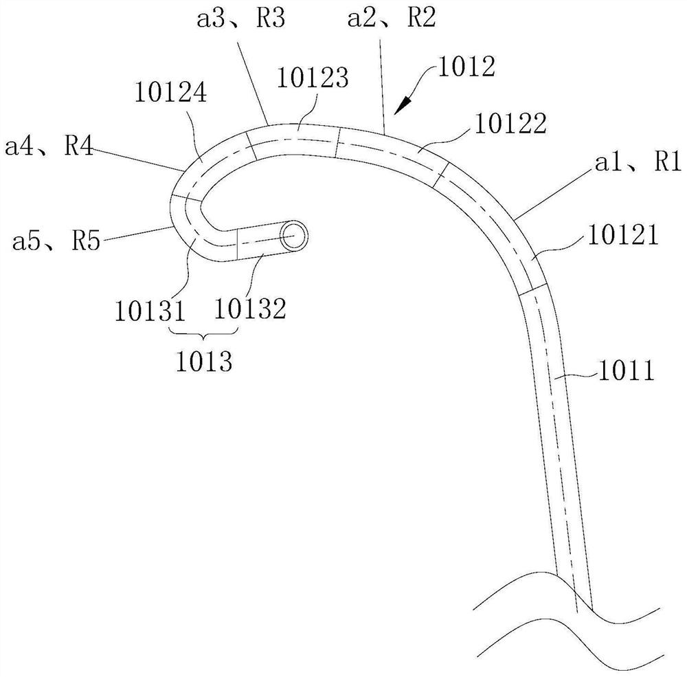 Self-adaptive guiding device and transcatheter treatment system