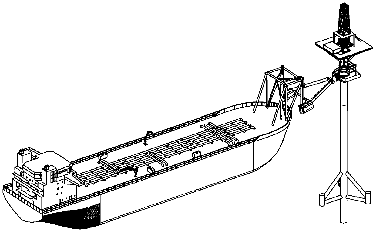 Single-upright-column mooring type wellhead production operation platform