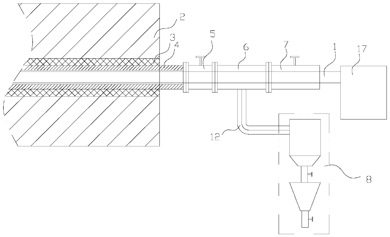 Drilling device for underground gas holes and drilling method thereof