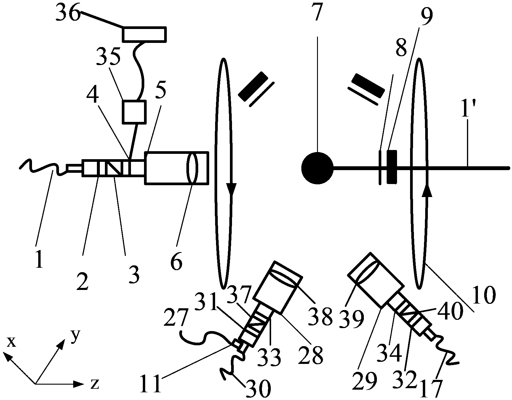 Continuous cold-atomic-beam generating device capable of modulating frequency and amplitude