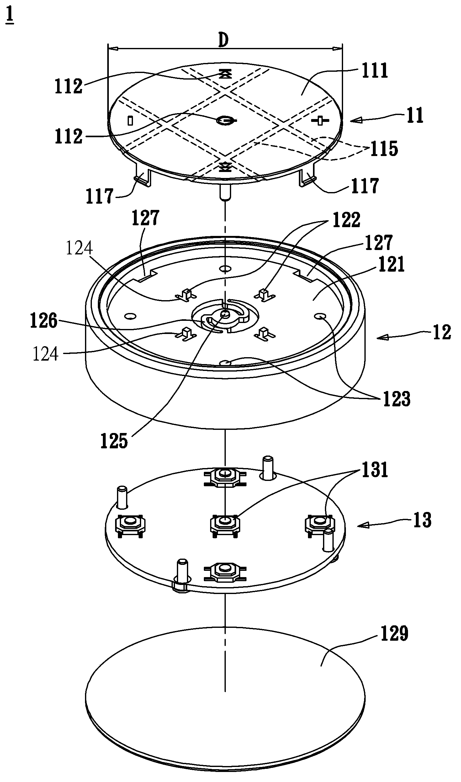 Press activating structure