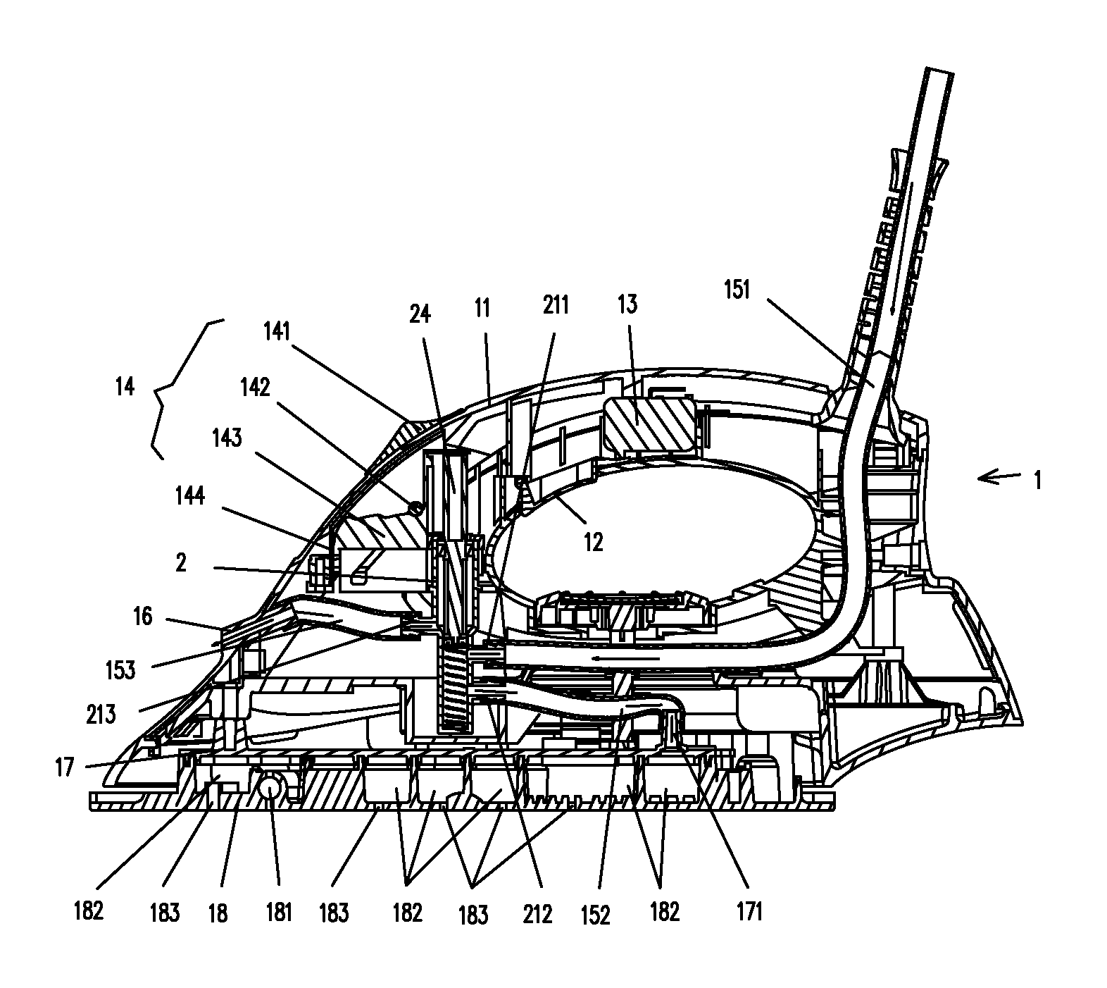 Steam supply mechanism for boiler iron and boiler iron