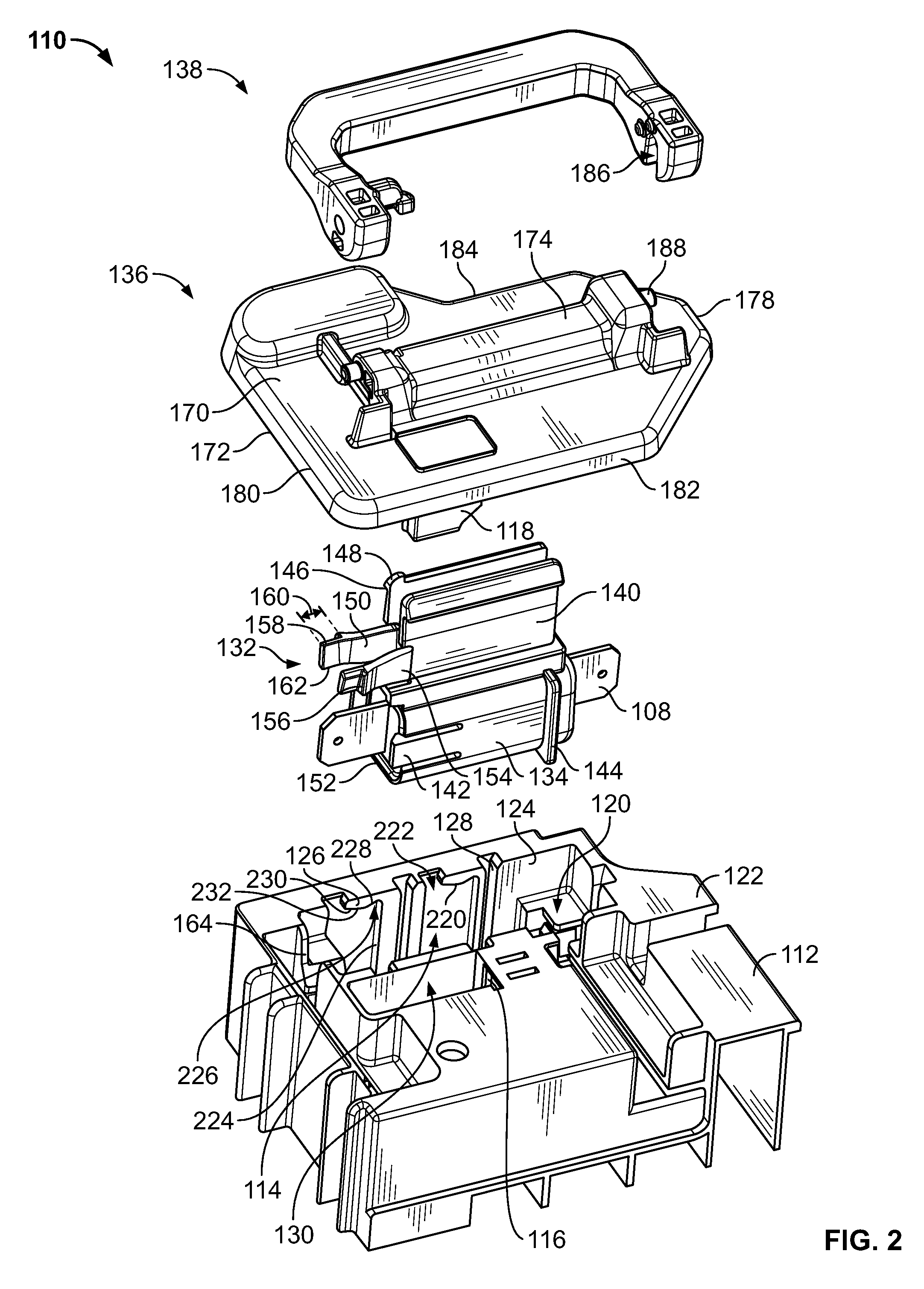 Service disconnect assembly for a high voltage electronic module