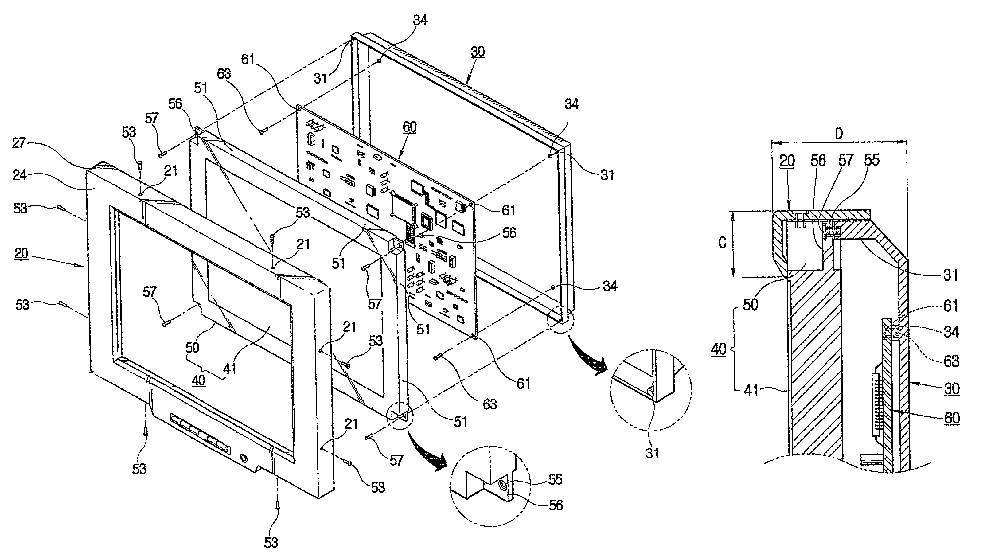 Thin display apparatus