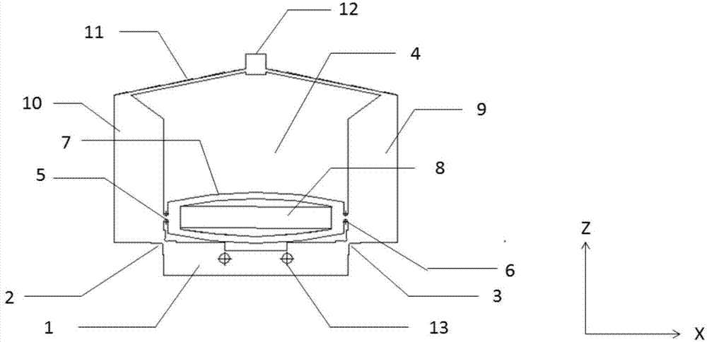 Piezoelectric displacement amplification mechanism of half diamond structure