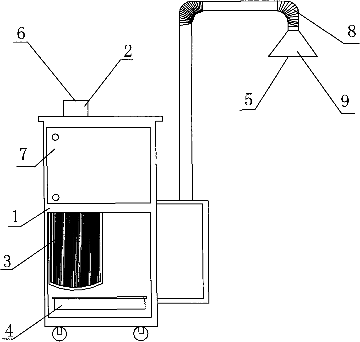 Filtering cylinder type dust-removing purification machine