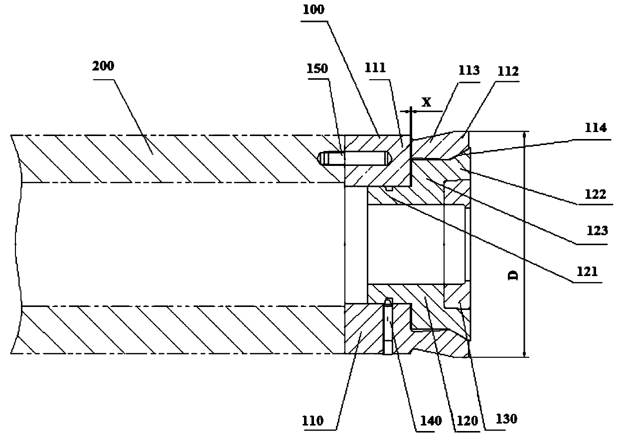 Self-expanding mold for reverse extruder and assembly method thereof