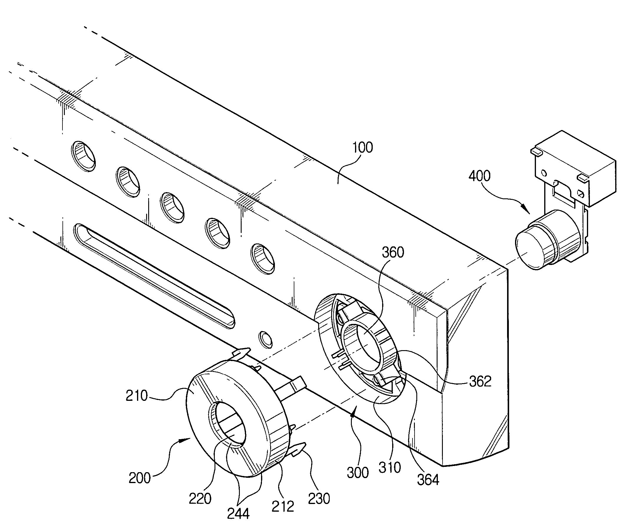 Navigation key integrally formed with a panel