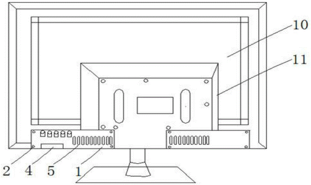 Rear-mounted key box for flat panel television