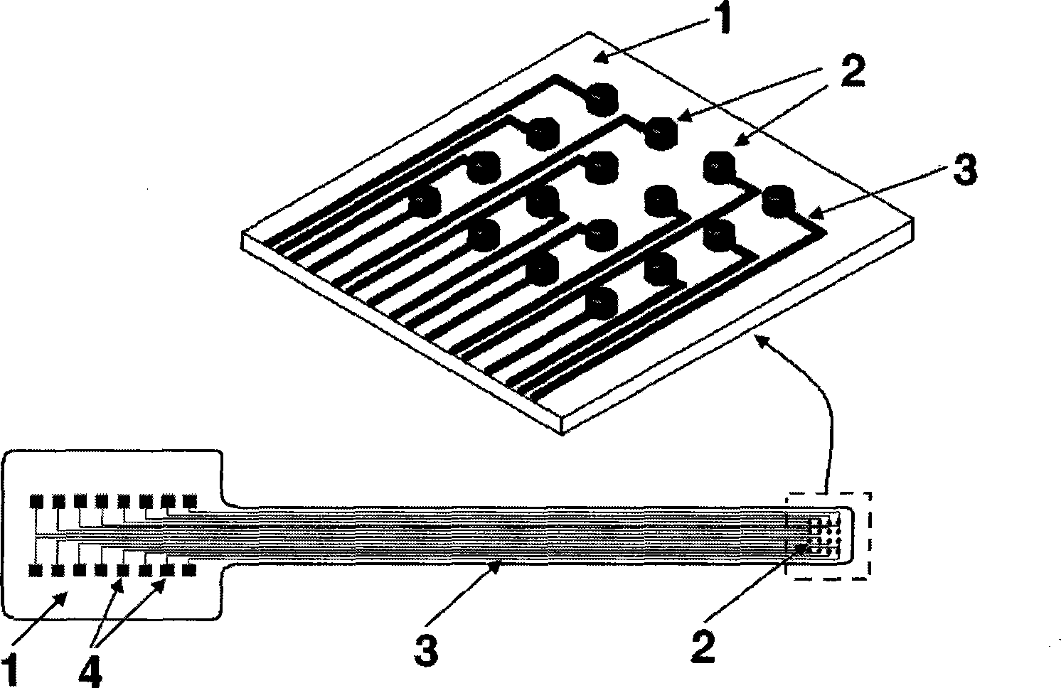 Flexible retina salient point micro-electrode chip and production method thereof