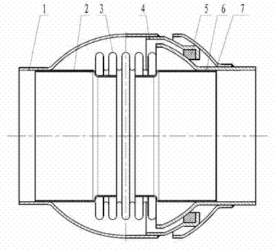 Corrugated pipe spherical joint