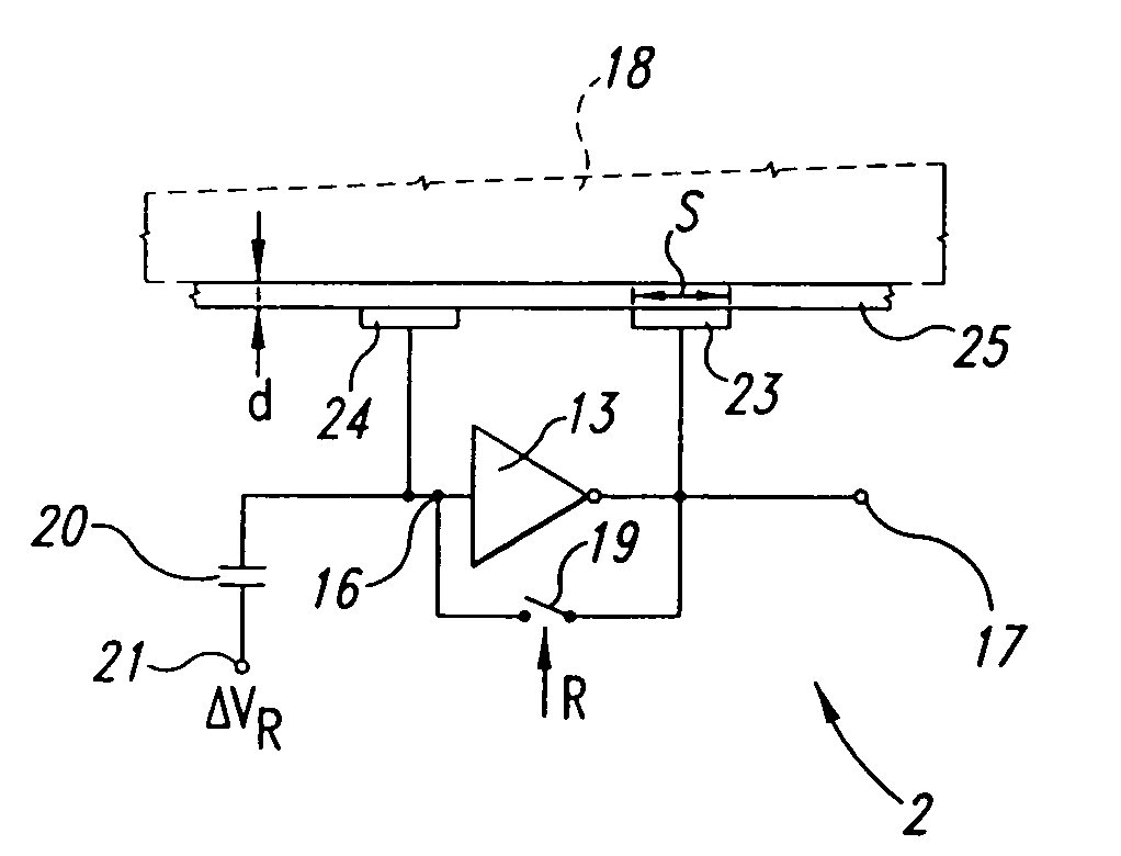 Capacitive distance sensor