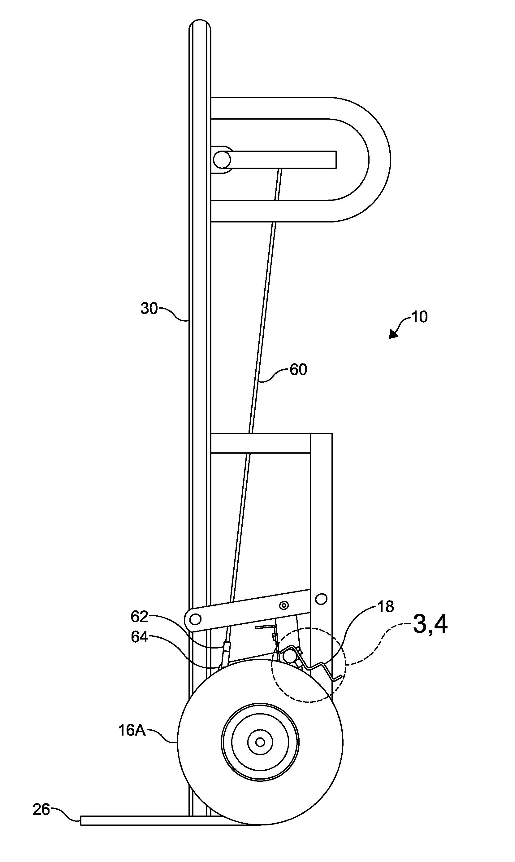 Hand cart braking system