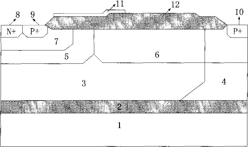 Transverse P-type double diffused metal oxide semiconductor transistor of silicon on insulator