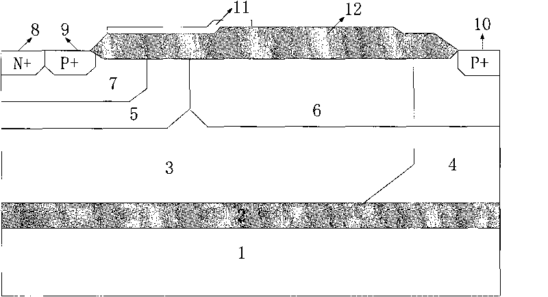 Transverse P-type double diffused metal oxide semiconductor transistor of silicon on insulator