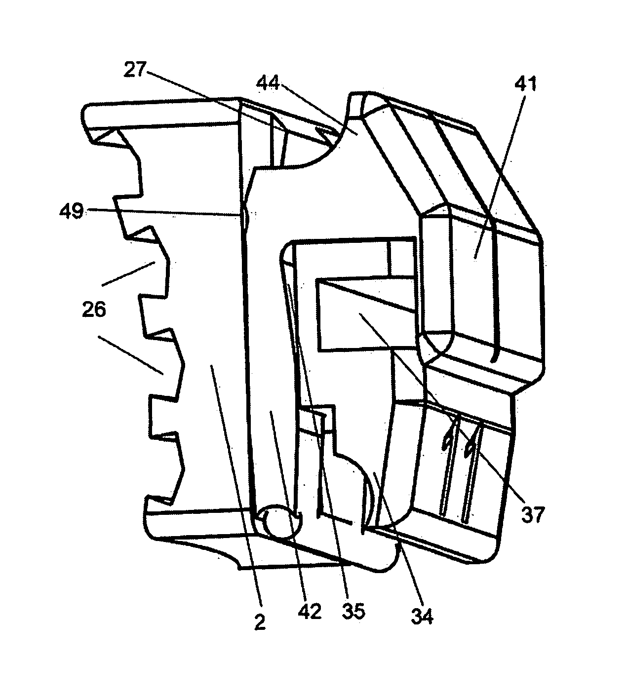 Self-ligating bracket comprising lateral runners