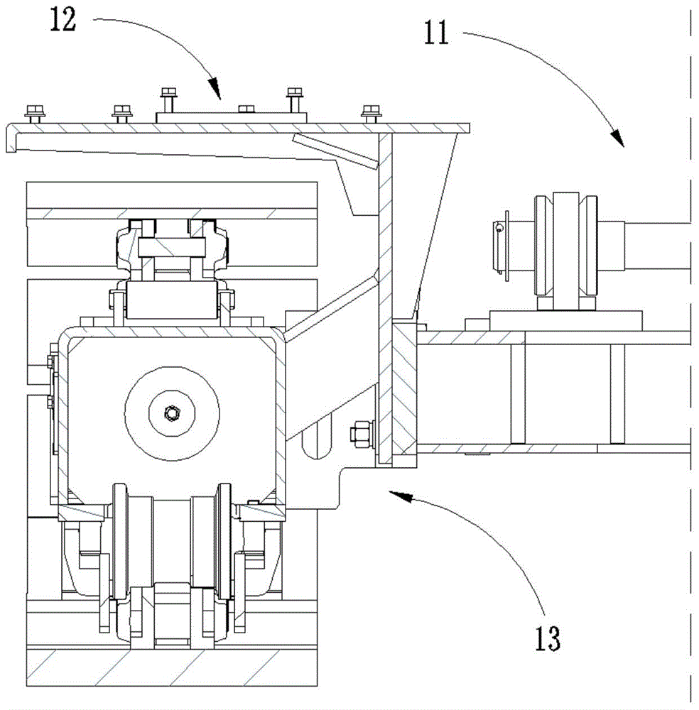 Chassis mechanism used for crawler-type backhoe loader and mounting and demounting of chassis mechanism