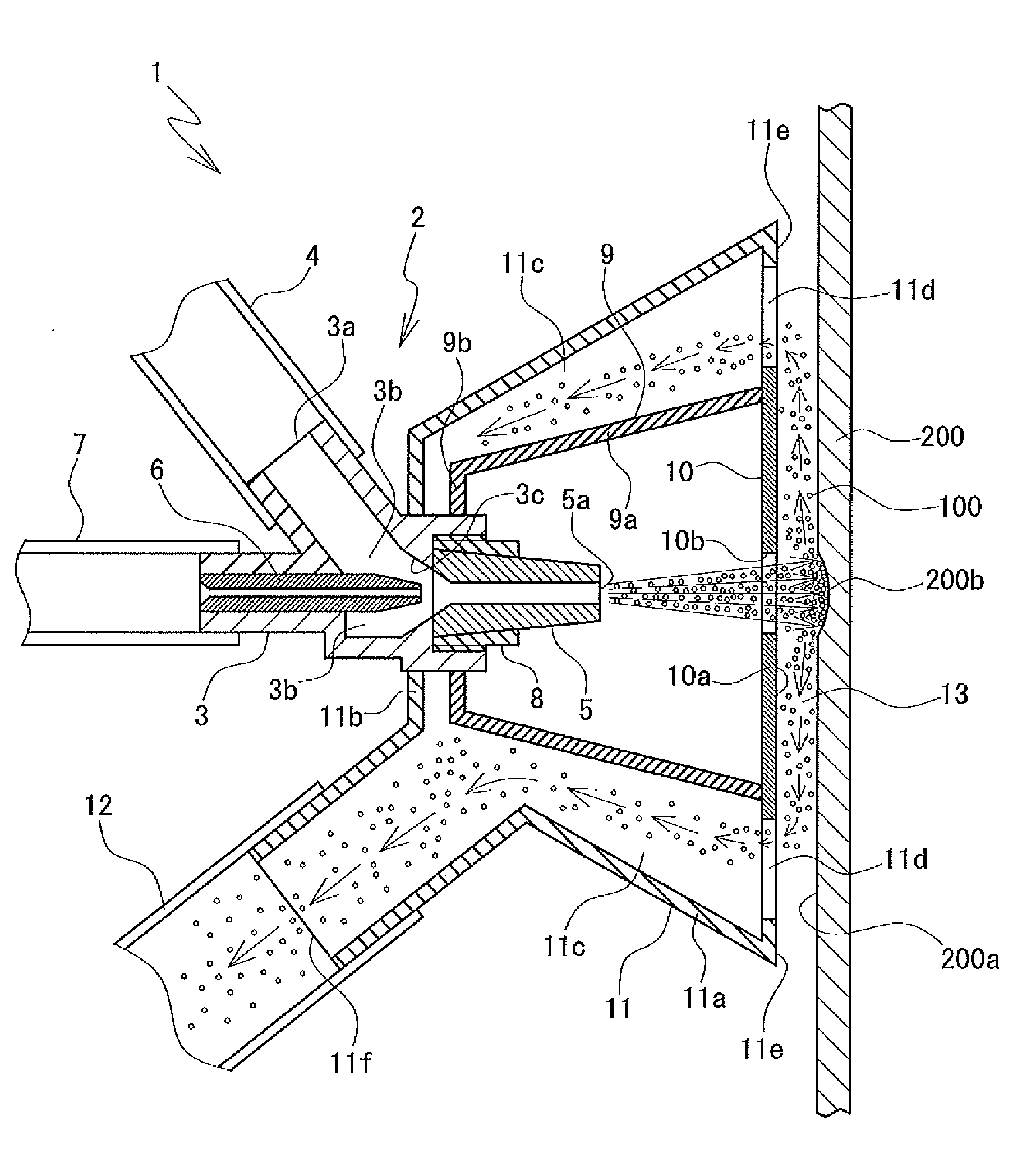 Blasting apparatus and method for blast processing