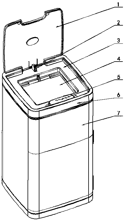 Intelligent garbage can with downward discharging function