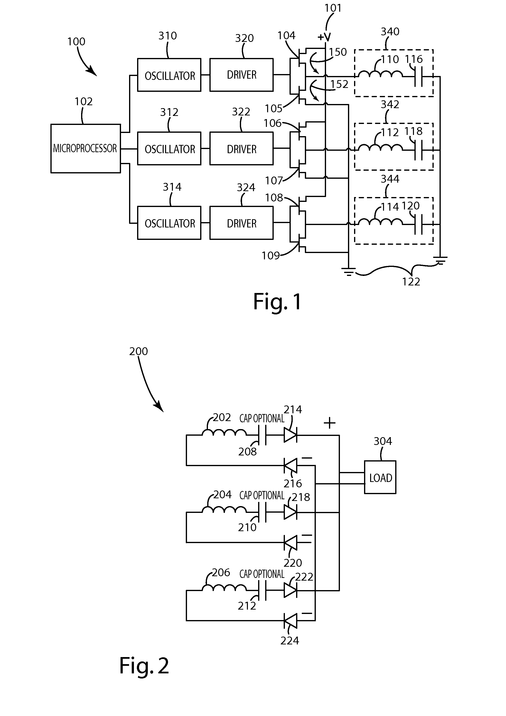 Multiphase inductive power supply system