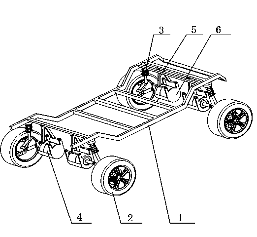 Chassis driving system for four-wheel drive electromobile and control method of chassis driving system