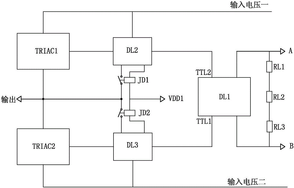 Controllable silicon multi-standby voltage switched control circuit