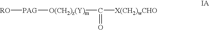 Novel monofunctional polyethylene glycol aldehydes