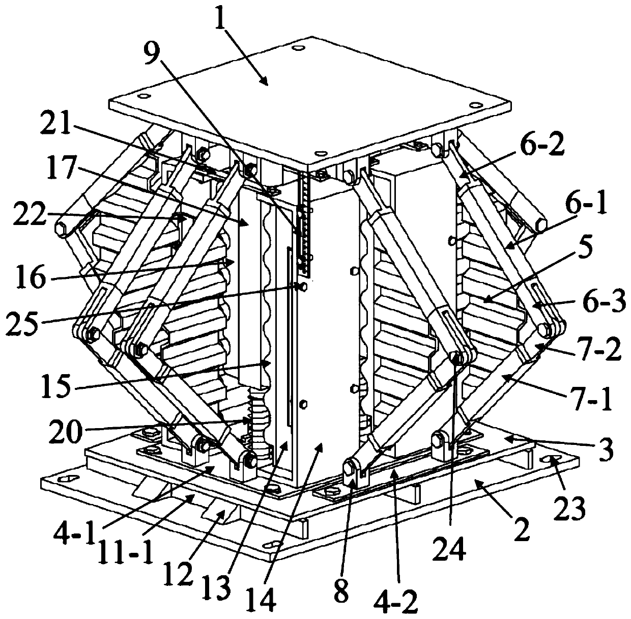 An easily replaceable metal damper and beam-to-column connection node for the top of a bent corbel