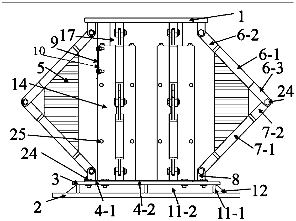 An easily replaceable metal damper and beam-to-column connection node for the top of a bent corbel