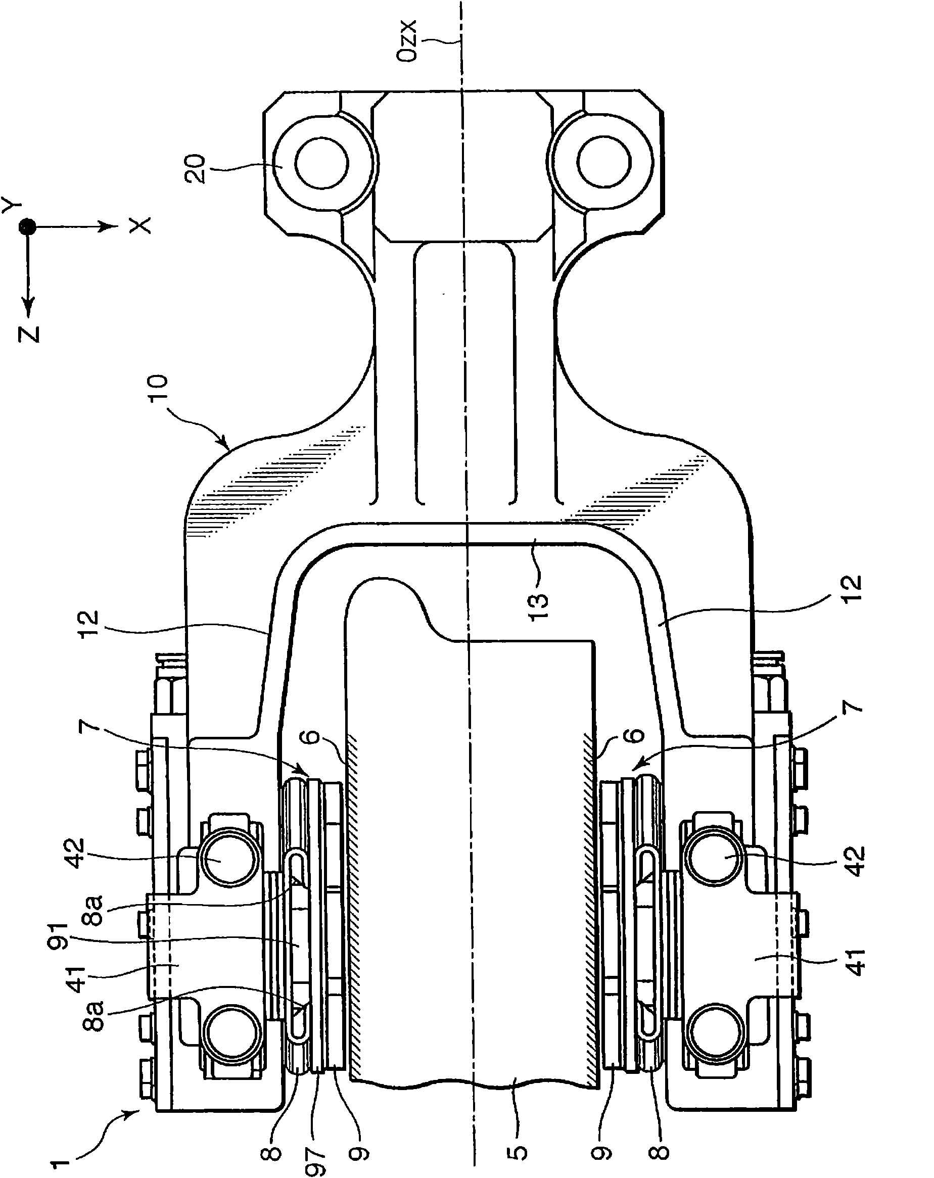 Caliper brake device for vehicle