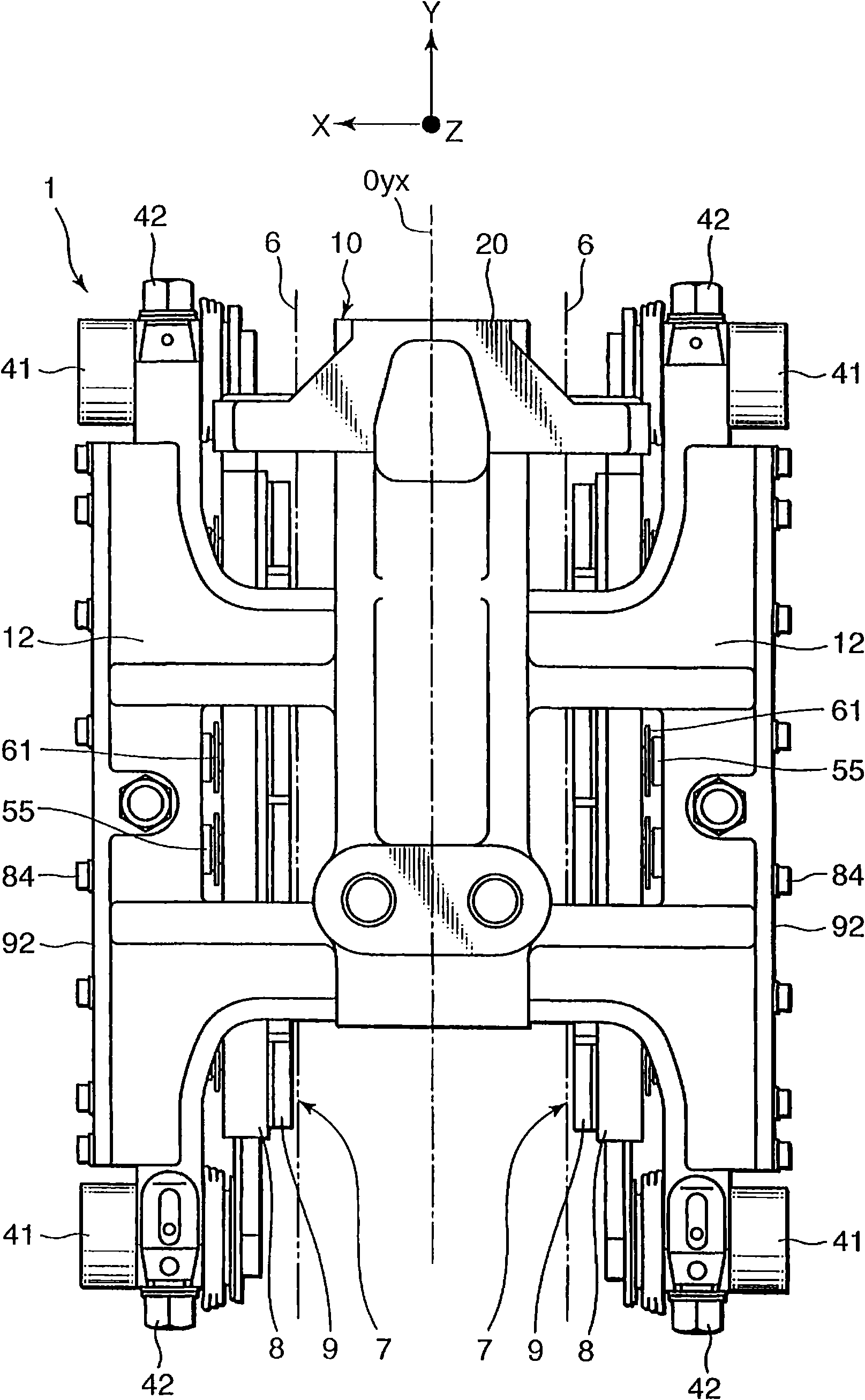 Caliper brake device for vehicle