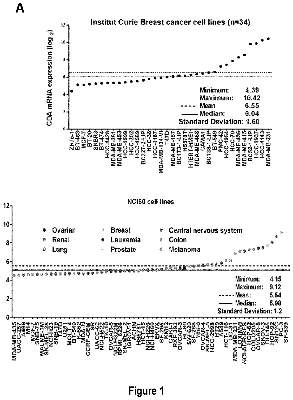 Cytidine deaminase expression level in cancer as a new therapeutic target