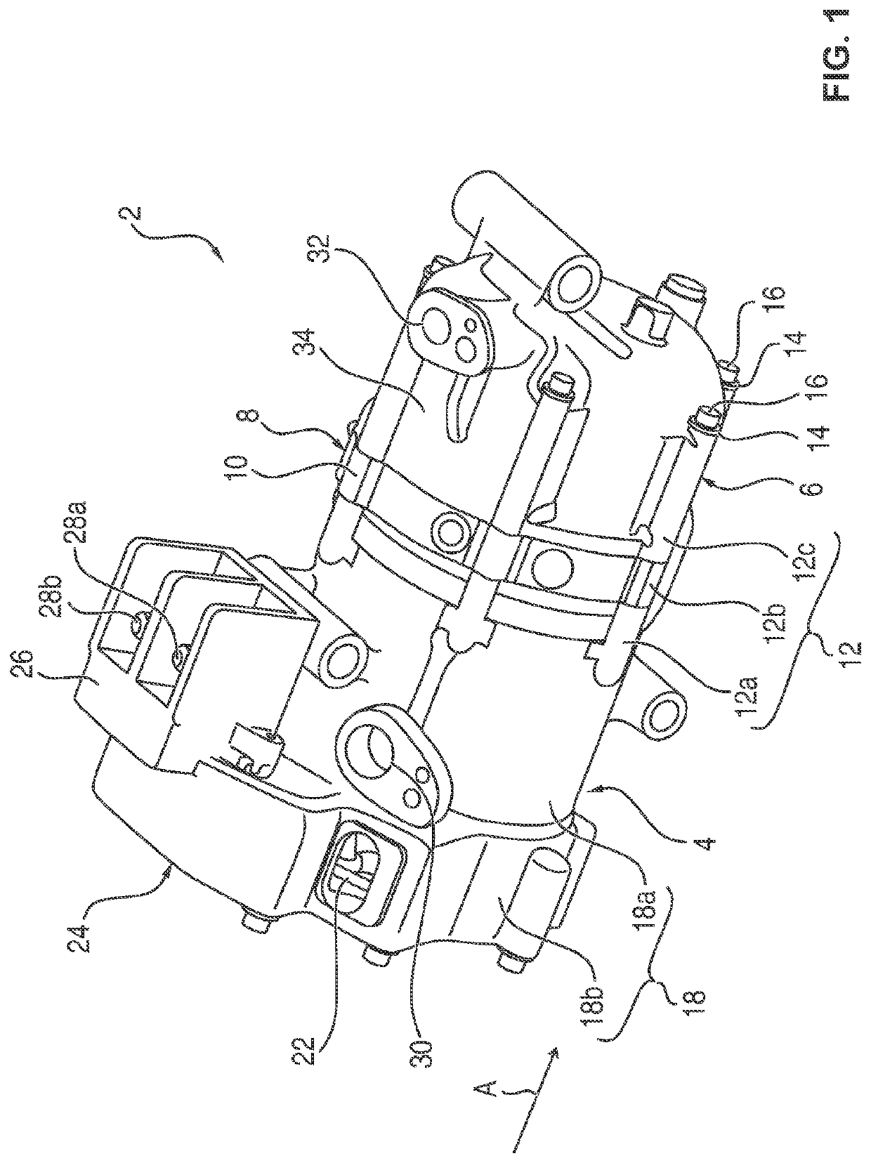 Stator of an electrical coolant drive, contact device for a stator and electrical coolant drive