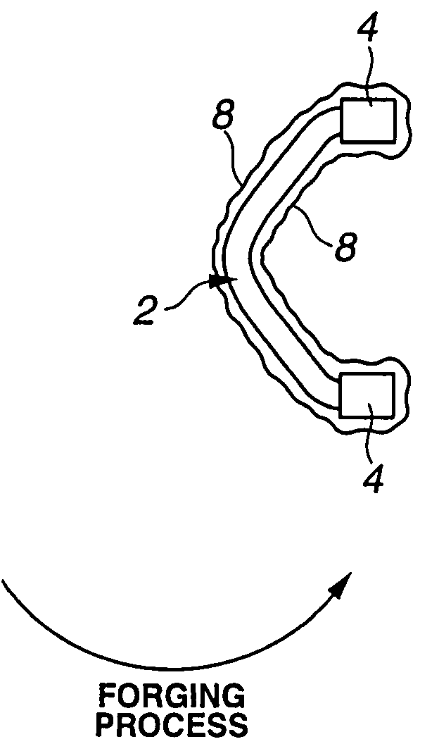 Method of producing forged part and method of producing suspension arm for automotive vehicles