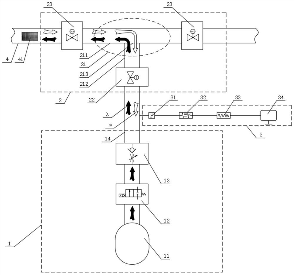 Pneumatic sample conveying pipeline fault positioning system and method
