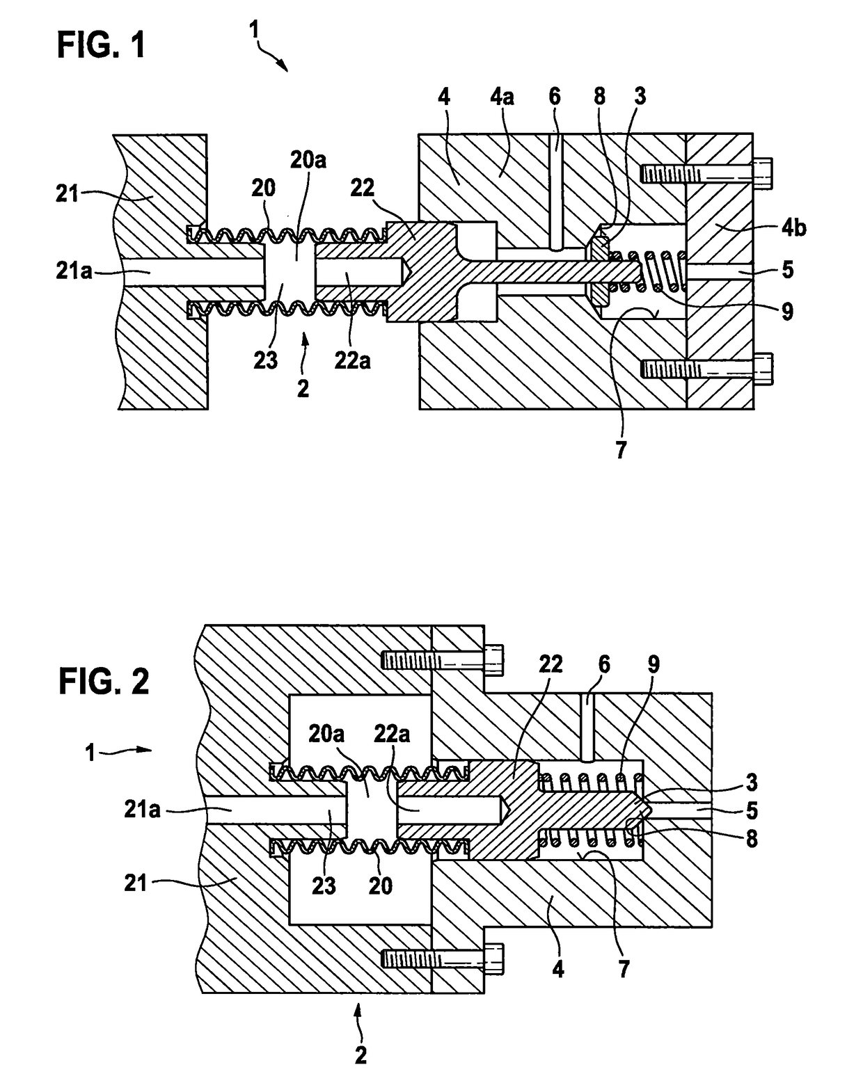 Valve having a metal-bellows/piston unit