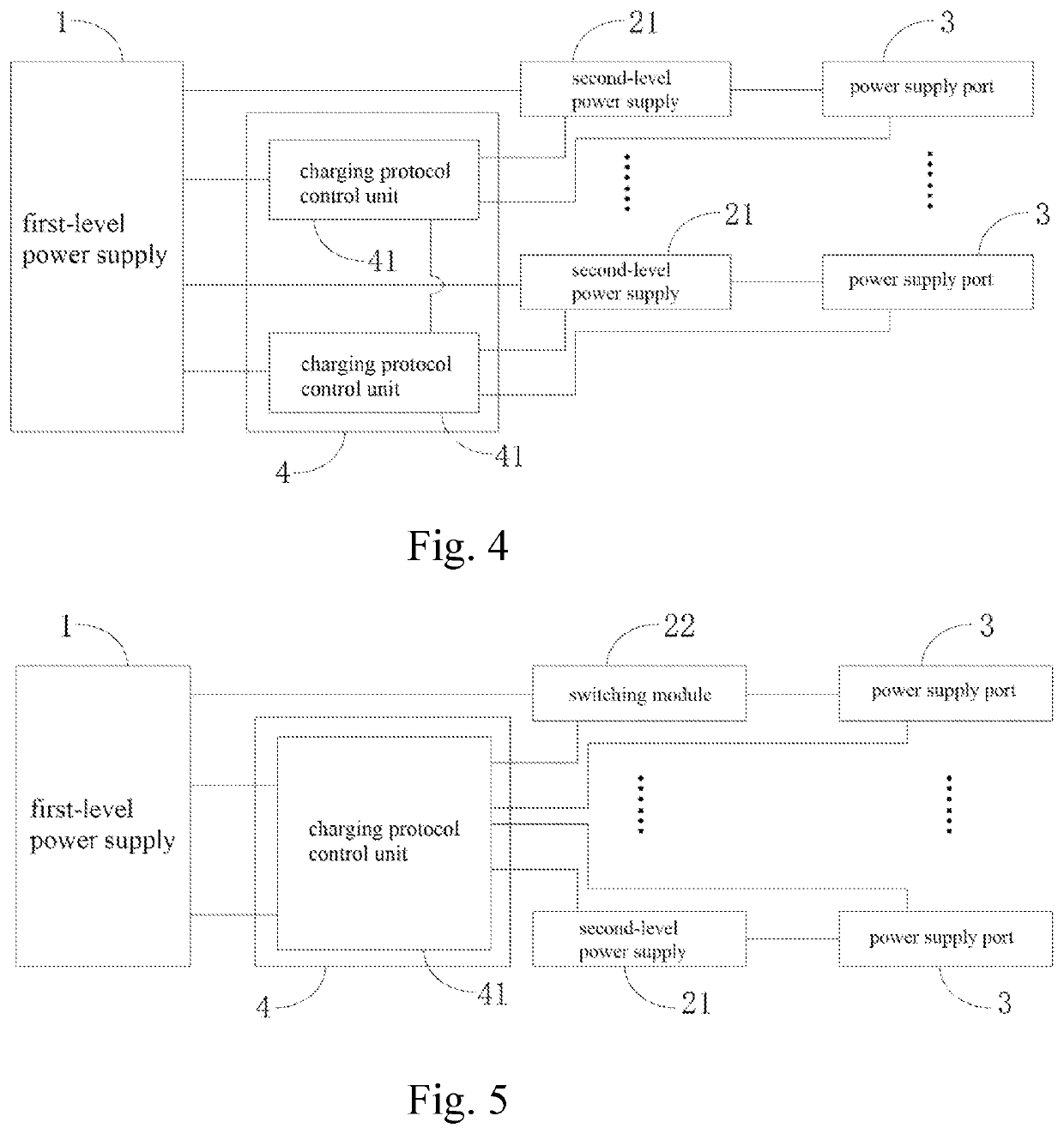 Processing circuit with multiple power supply ports and electronic device