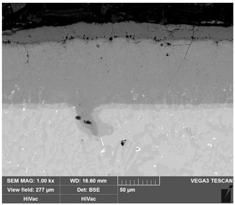 Two-step preparation method for Zr, Ti, Al multivariate modified silicide seepage layer