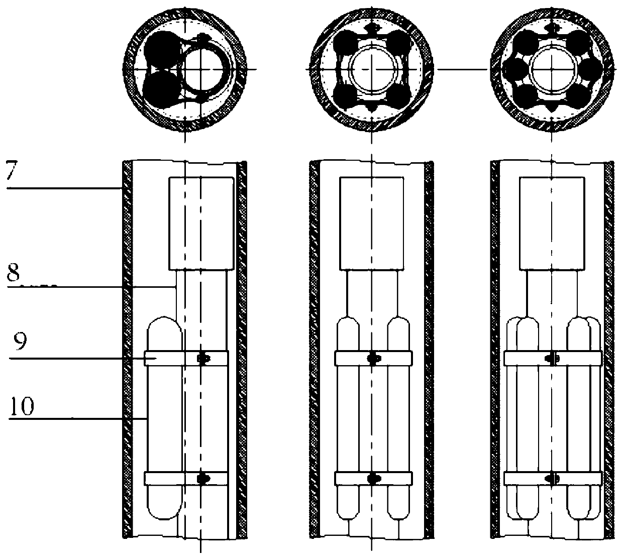 Oil and gas well closed-space nitrogen compression-based capacity-increasing and pressure-absorbing device and method