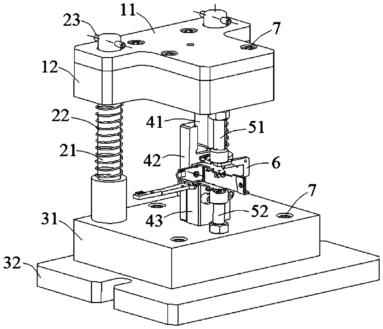 A tripper chipping riveting jig and riveting method thereof