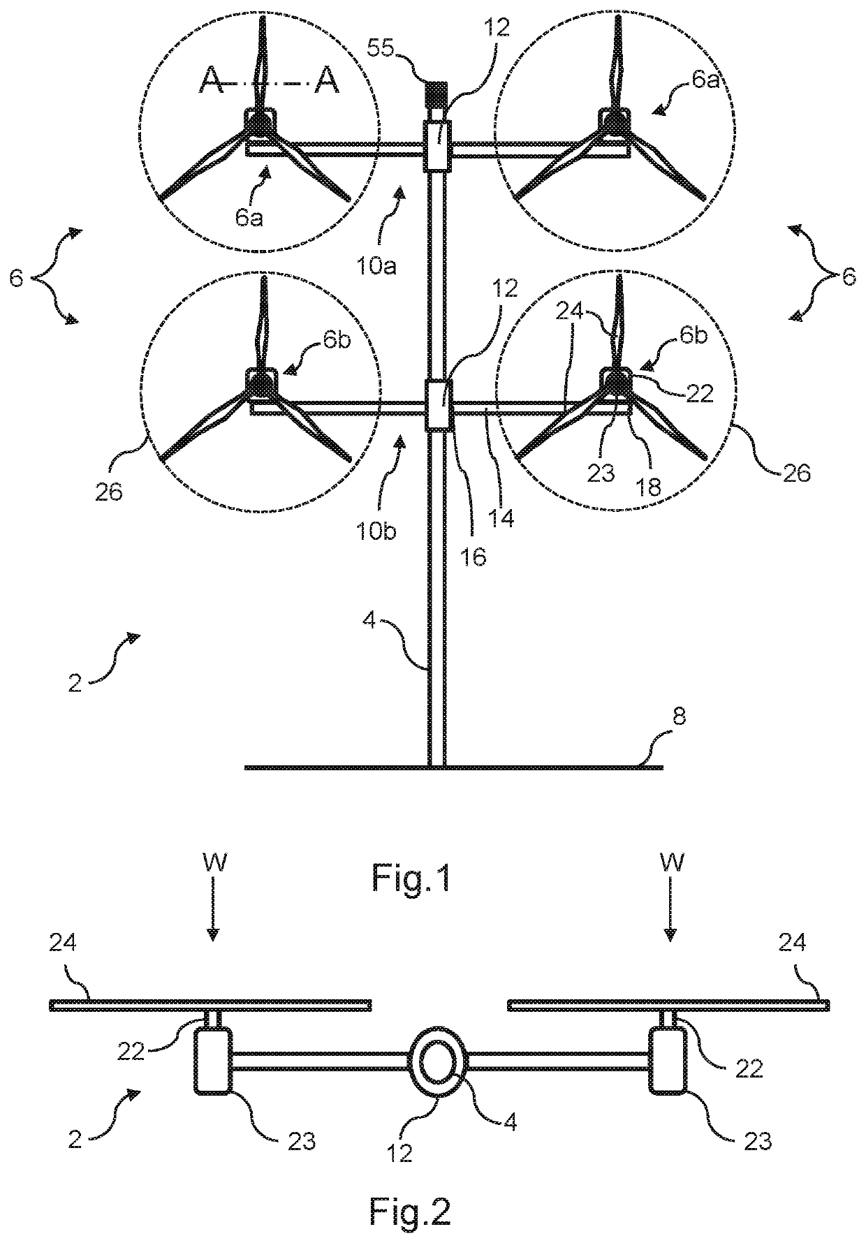 Control system and method for wind turbine having multiple rotors