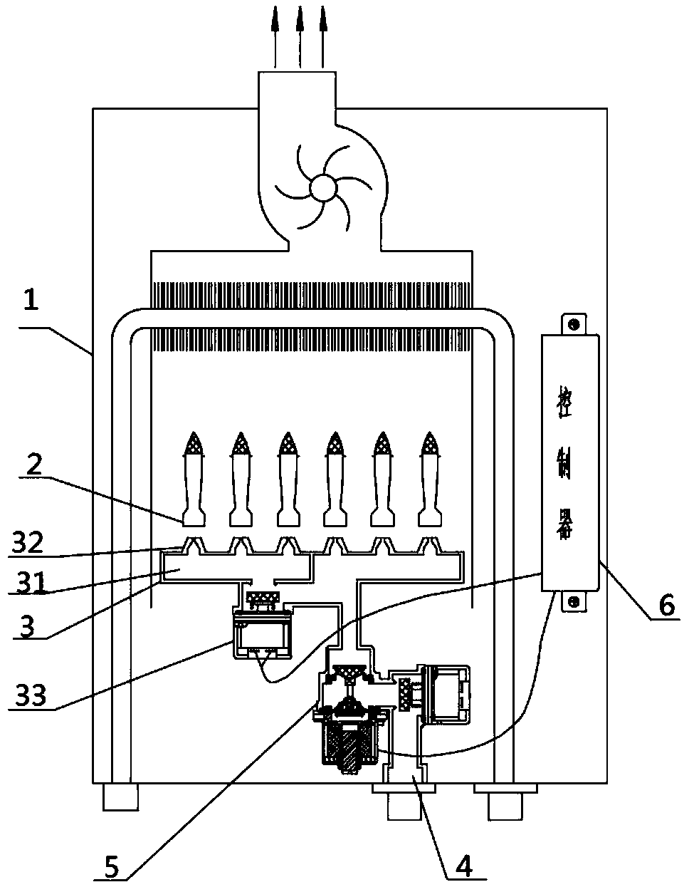 Gas water heater for segmented combustion and control method thereof