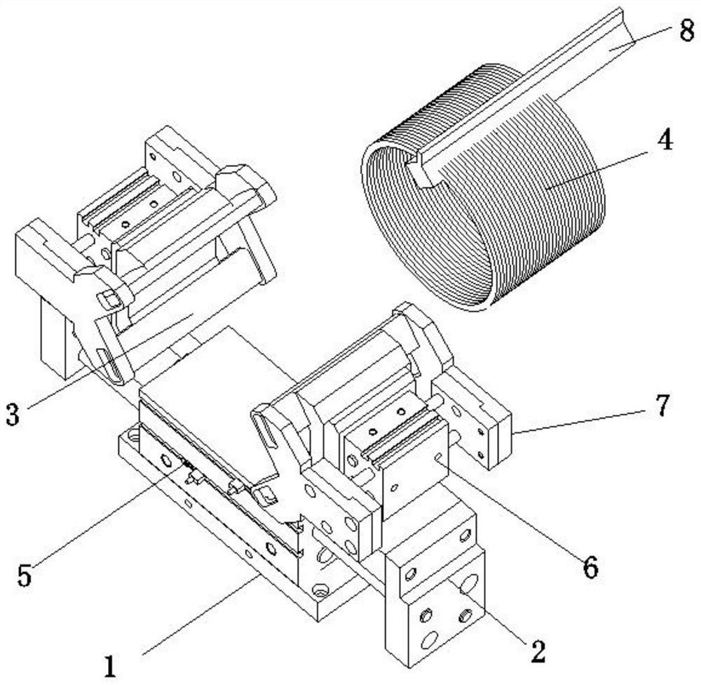 Piston ring clamping device with tidying function