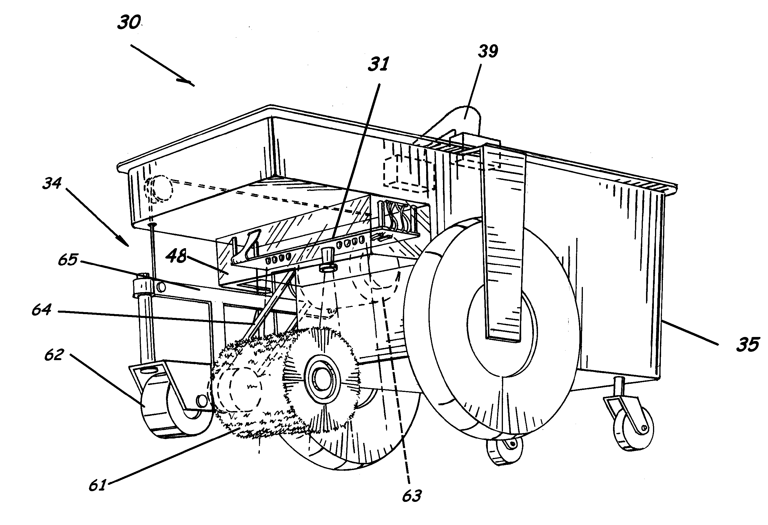 Apparatus for cleaning lines on a playing surface and associated methods, handle enhancements