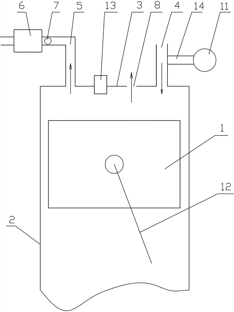 Combustion chamber air interchanger without disturbance to three-way catalyst and oxygen sensor