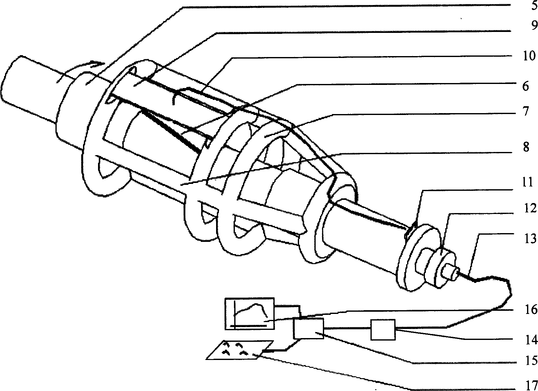 Torque dynamic measurer of low speed spindle base on visual sense