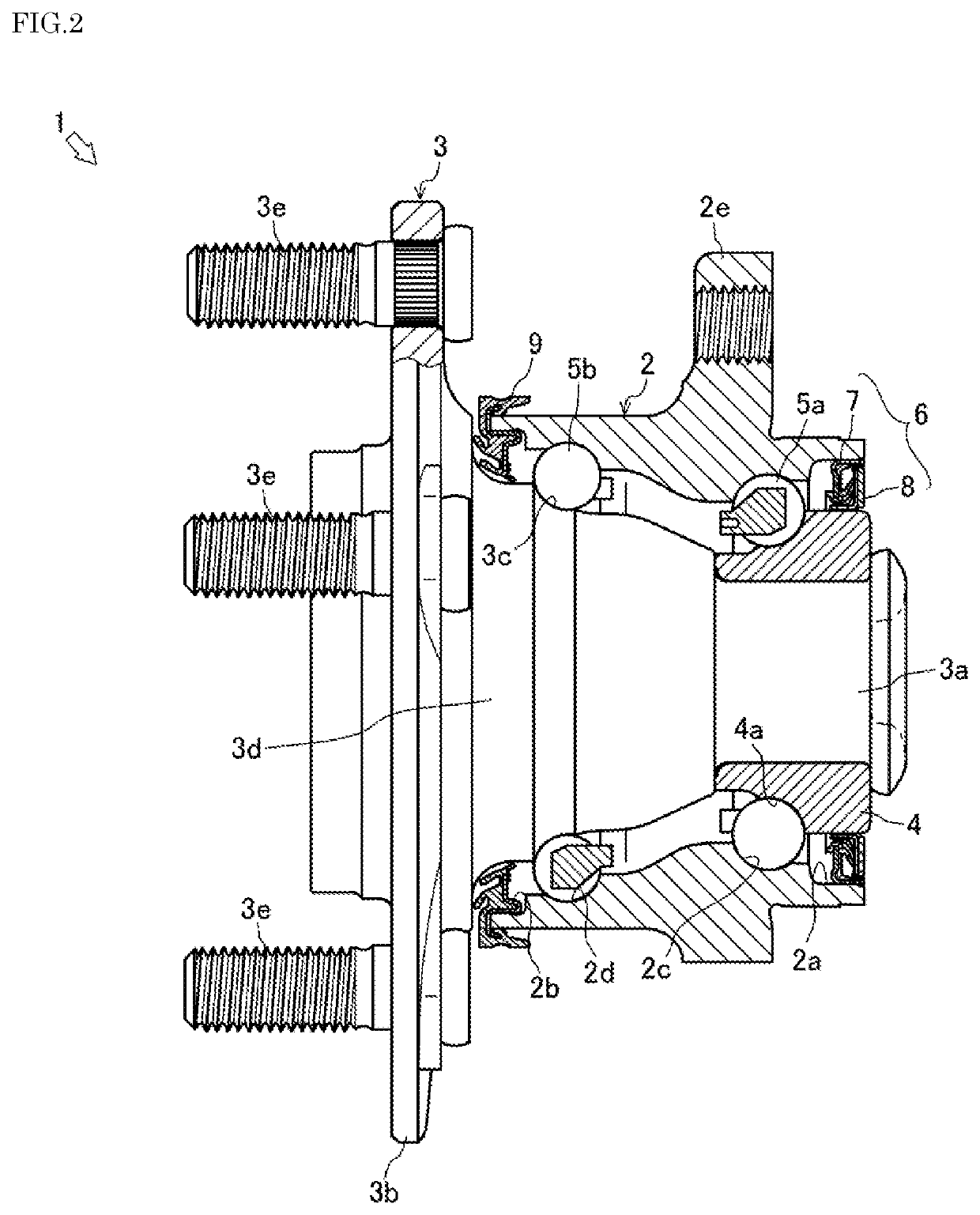 Bearing device for vehicle wheel