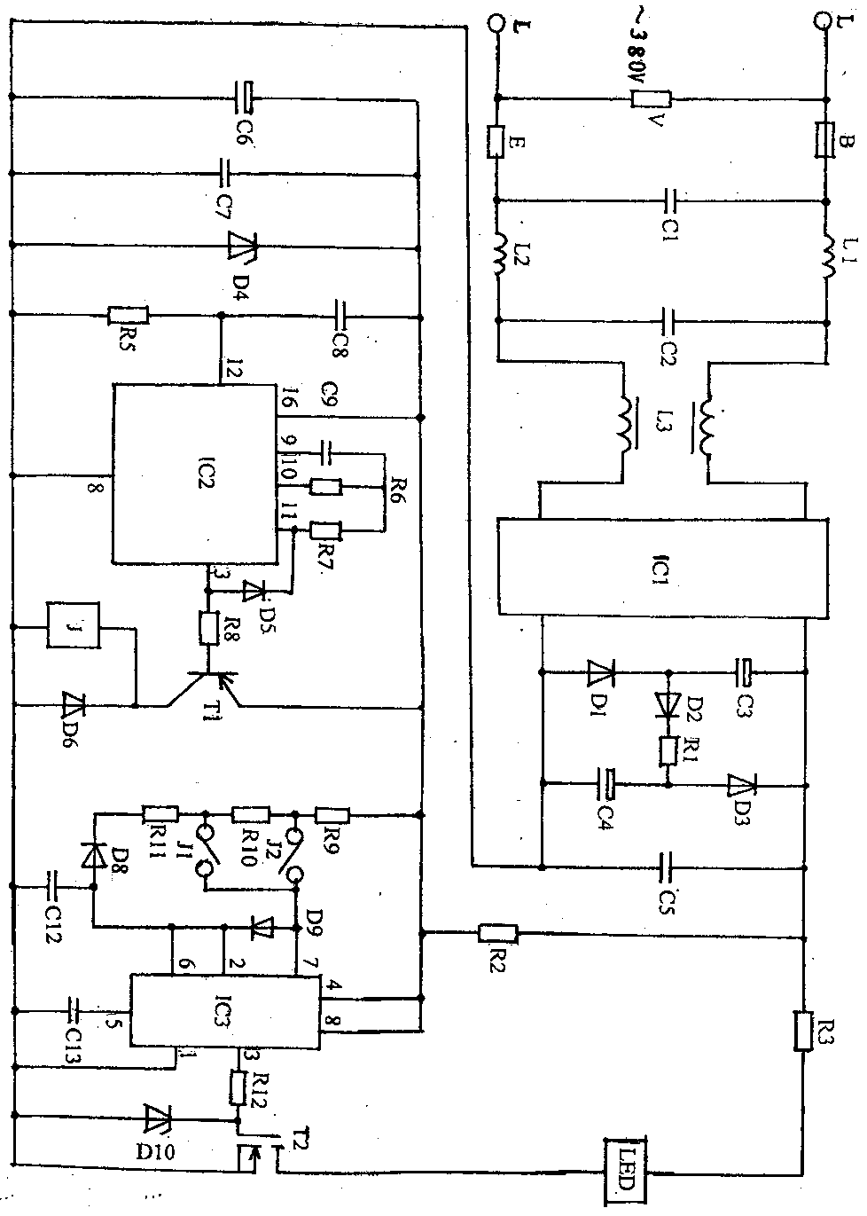 Alternating current 380V driven automatic dimming LED street lamp